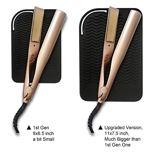 9" X 6" Silicone Heat Resistant Travel Mat, Anti-Heat Pad for Hair Straighteners, Curling Irons, Flat Irons and Other Hair Styling Tools - Black - color: Black