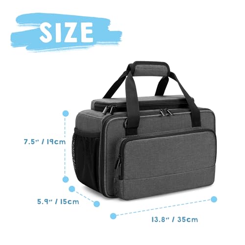 GRAOSO Marker Storage Bag Marker Case Organizer Hold up to 216 Markers, Carrying Case with Shoulder Strap and Handle, with Dividers and Easy Cleaning Liner (Markers Length up to 5.1"/13 cm), Grey