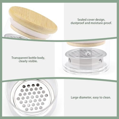 4 Pack Acrylic Nail Brush Cleaner Dappen Dish with Lid, Mesh Layered Nail Art Brush Monomer Liquid Wash Cup Glass Removal Jar for Sequins Glitter Powder, 1.5in High - color: 1.5in High