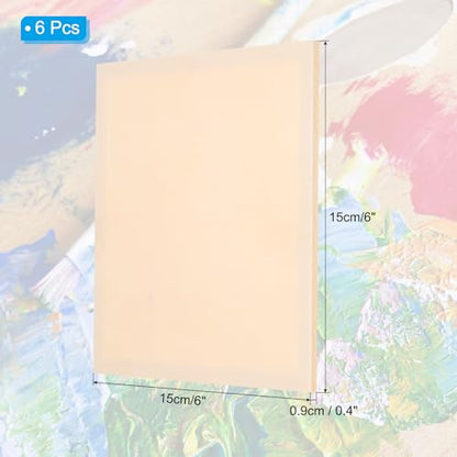 PATIKIL 6 x 6 Inch Wood Panel Board, 6 Pack Unfinished Wooden Canvas Boards Square Blank Deep Cradle Board for Painting Pouring DIY Art Use with Oils Acrylics - size: 6 x 6 Inch