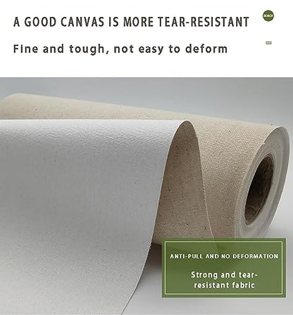 Professional Canvas Roll for Painting, Linen Material, Durable and Acid-Free, Acrylic Oil Painting Blank Canvas, Ideal for Painters - size: Width 57cm