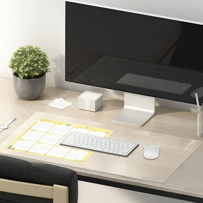 14 x 60 Inch Clear Table Cover Protector, 2mm Thick Clear Desk Mat, Plastic Table Cover, Vinyl Table Protector, Desk Mats on Top of Desks - size: 14" x 60"