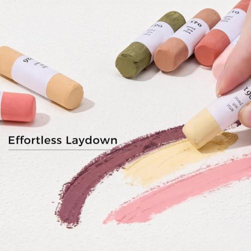 LIGHTWISH 36-Color Soft Pastels Set for Artists, Beginners & Adults - Non-Toxic, Vibrant Drawing Pastel Sticks for Art Sketching & Shading-Skin Tone