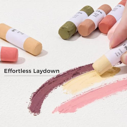 LIGHTWISH 36-Color Soft Pastels Set for Artists, Beginners & Adults - Non-Toxic, Vibrant Drawing Pastel Sticks for Art Sketching & Shading-Skin Tone