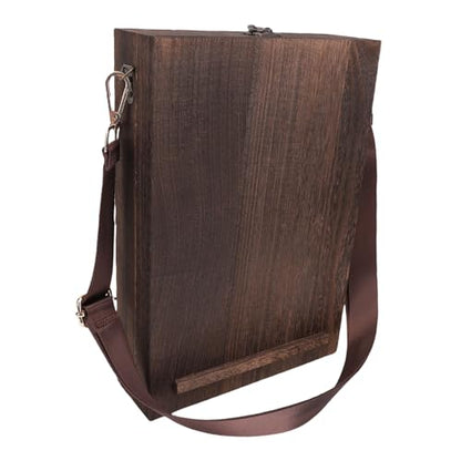 NOENNULL Wooden Writer Messenger Box Handmade Multifunctional Artist Tool Organizer with Adjustable Compartments Portable Sketch Box