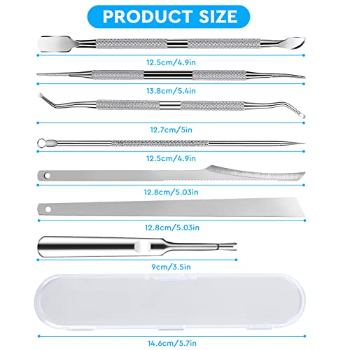 7-Pack Ingrown Toenail Tool Kit - File, Lifters, Surgical Safe Pedicure Tools for Nail Treatment & Pain Relief - color: 7-Pack