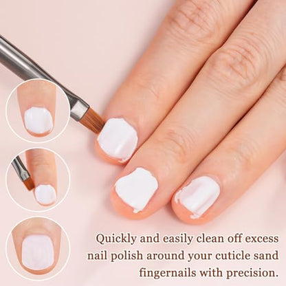 9Pcs Nail Art Brush Set, Builder Painting Design Detail Drawing Brushes Dotting Pen Double-Ended French Liner For Gel Polish Manicure Tools Acrylic Home DIY Salon Use Women, Brown - color: Brown