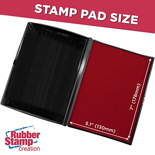 Extra Large Premium Crimson Red Ink Stamp Pad - 5" by 7" - Quality Felt Pad - color: Crimson Red, size: 5" x 7"
