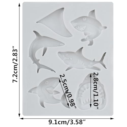 Ocean Animal Polymer Clay Molds Shark Silicone Mold for DIY Crafts Epoxy Resin Casting Air Dry Polymer Clay Plaster Jewelry Making - color: Style D
