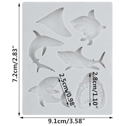 Ocean Animal Polymer Clay Molds Shark Silicone Mold for DIY Crafts Epoxy Resin Casting Air Dry Polymer Clay Plaster Jewelry Making - color: Style D
