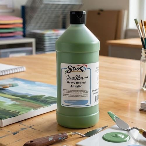 Sax Heavy Body Acrylic Paint for School and Arts and Crafts Use, Chrome Oxide Green, 1 Quart - color: Chrome Oxide Green, size: 32 Fl Oz (Pack of 1)