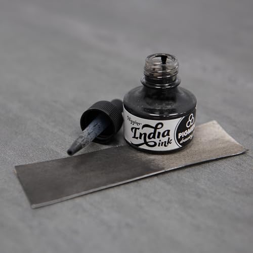 Higgins Black India Pigmented Drawing Ink - for Artists and Students - 1 oz. Glass Bottle (HIG44201) - color: Black India