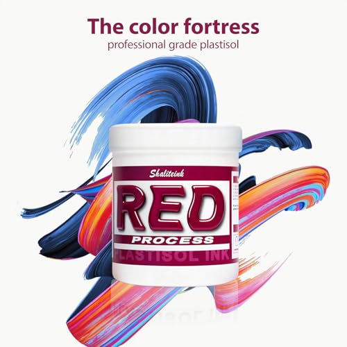 Shaliteink® Screen Printing Plastisol Ink Process Red - Highly Opaque Screen Printing Ink for Cotton, Polyester and Other Fabrics (32oz.) - color: Process Red, size: 32 fl oz
