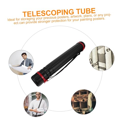 NUOBESTY Thickened Telescoping Poster Tube with Shoulder Strap Expandable Artwork Carrying Case for Drawings Blueprints and Documents Secure Spiral Seal Storage Tube