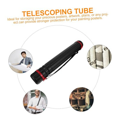 NUOBESTY Thickened Telescoping Poster Tube with Shoulder Strap Expandable Artwork Carrying Case for Drawings Blueprints and Documents Secure Spiral Seal Storage Tube