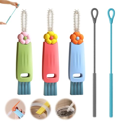 3 in 1 Cup Lid Cleaning Brush, 2026 New Multifunctional Bottle Brush Cleaner, Bottle and Straw Brush Cleaning Set, Crevice Cleaning Brush Tools for Gap Tight Spaces, Home Kitchen Gadgets (3PC) - color: 3pc