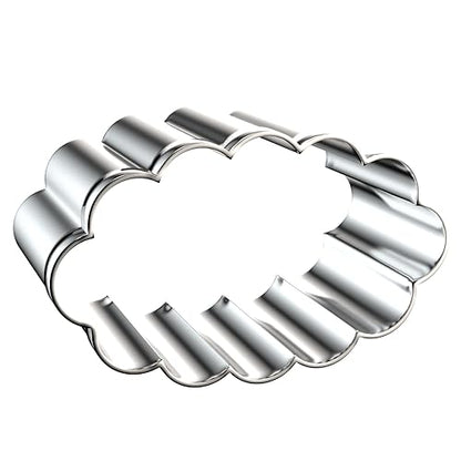 Scalloped Edge Oval Cookie Cutter Set Large - 5 Inch, 4 Inch, 3 Inch, 2 Inch - Fluted Wavy Oval Cookie Cutters Shapes Clay Molds - Stainless Steel - style: Oval