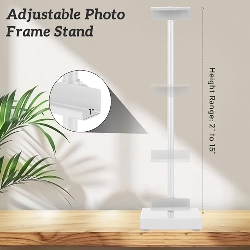 18” Steel Adjustable Tabletop Easel Stand,Picture Frame Holder for Display,Decorative Stands for Photos,Plates,Painting,Artwork,Poster,Books (White, 18 in)