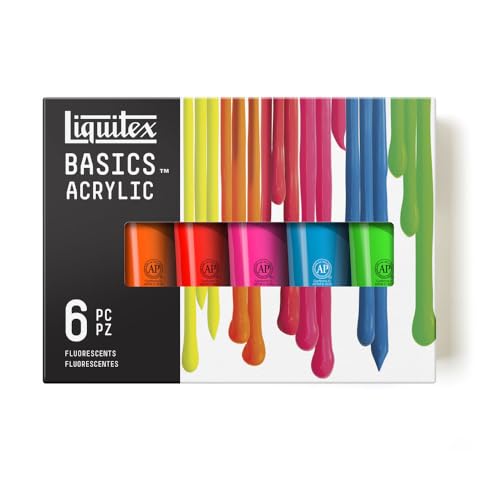 Liquitex BASICS Acrylic Paint Set 6x118ml (4-oz), Fluorescent - style: Fluorescent 6 x 118ml (4-oz)