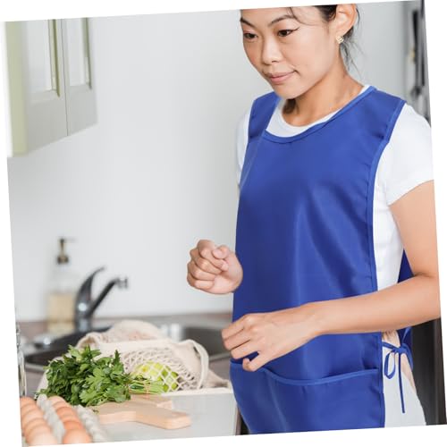STOBAZA Adjustable Pockets Waterproof Apron Kitchen Cooking Painting Unisex Art Vest for Men Women