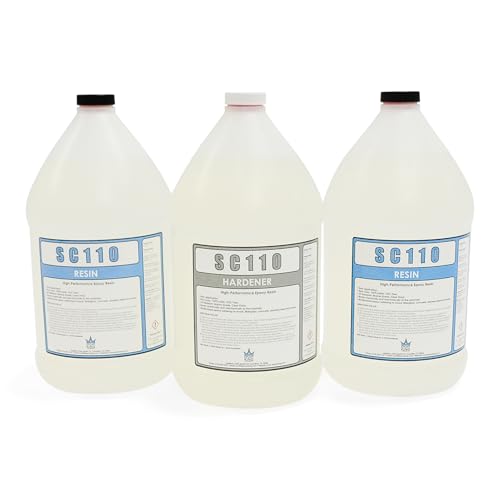 Epoxy Resin Kit with Hardener - Crystal Clear, Self-Leveling, UV-Resistant, Non-Toxic Formula - High Gloss Finish for Table Tops, River Tables, Wood, Art, Crafts, Marine and DIY Projects – 2:1 Ratio - size: 3 Gallon Kit
