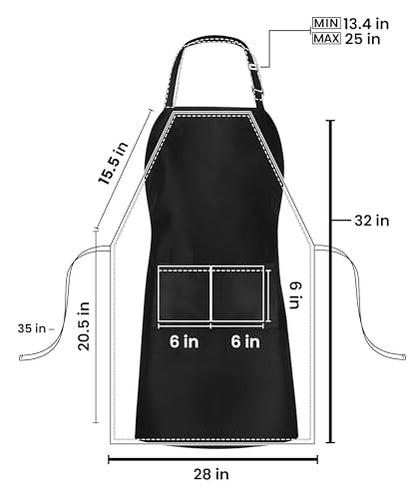 Utopia Kitchen 10 Pack Bib Apron Adjustable with 2 Pockets, Water and Oil Resistant, Cooking Kitchen Chef Apron for Women Men - color: Black