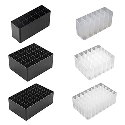 Colorful Marker Pen Organizer Box with 108 Slots, Stackable, Multi-Slot, Non-Slip, Black
