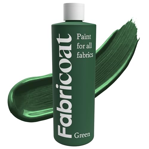 Fabricoat Green Fabric Upholstery Paint & Dye | 500ml / 17 fl oz | Restore or Change Color of Couches Chairs Upholstery Car Interiors Clothing - Soft Flexible Finish - color: Green, size: 500 ml