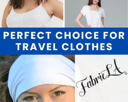 FabricLA Rayon Jersey Spandex - 4 Way Stretch Fabric Rayon Spandex - 58/60" Inches (150 cm) Wide - Rayon Spandex Fabric by Yard - Weight: 240gsm - White Rayon Fabric by The Yard, 2 Continuous Yard - color: White, size: 2 Yard Pre Cut