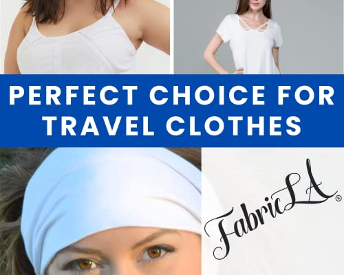 FabricLA Rayon Jersey Spandex Fabric by The Yard- 4 Way Stretch | 60" Inches (150 CM) Wide | 240gsm - White, 1 Yard - color: White, size: 1 Yard Pre Cut