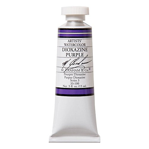M. Graham 1/2-Ounce Tube Watercolor Paint, Dioxazine Purple - color: Dioxazine Purple, style: .5 oz. (15 ml)
