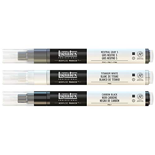 Liquitex Professional Paint Marker Set, 3 Piece, Monochromes - style: Monochromes Fine 3 Set