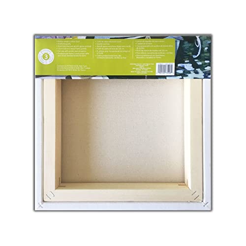 Artist's Loft 12" x 12" Level 3 Gallery Wrapped Heavy Duty Canvas - Archival, Acid Free Cotton Canvas for Paint, Acrylic, & Oils - Bulk 12 Pack - size: 12\ x 12\