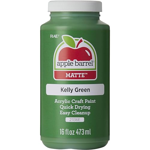 Apple Barrel Acrylic Paint in Assorted Colors (16 Ounce), 21136 Kelly Green - color: Kelly Green, size: 16 Fl Oz (Pack of 1)