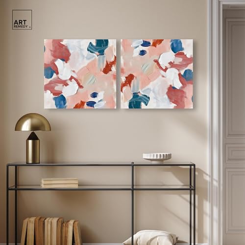 Art Remedy Pastel Hue Abstract Canvas, 20" x 20", Gallery Wrapped, Emotional Expression Colors I Set - color: Gallery Wrapped, size: 20" x 20"