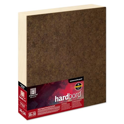 Ampersand Art Supply Hardboard Wood Painting Panel: Museum Series Hardbord, 16" x 16", 2 Inch Cradled Profile - color: 2 Inch Cradled Profile, size: 16" x 16"