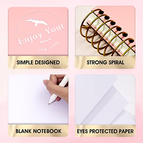 FLYING EAGLE Blank Spiral Notebook Journal 8.5 x 11, 210 Pages Hardcover Sketchbook for Drawing, Pink - color: Pink, size: blank page
