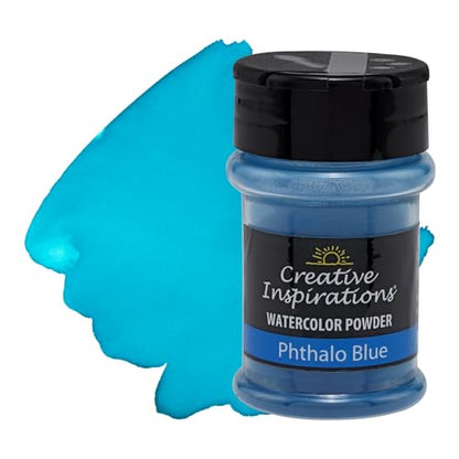 Creative Inspirations Powder Watercolor Paint - 38g Shaker Bottle, Phthalo Blue - Dye-Based Water-Soluble Crystalline Pigments - Non-Toxic, Perfect for Abstract and Spontaneous Effects - color: Phthalo Blue, style: Pack of 1