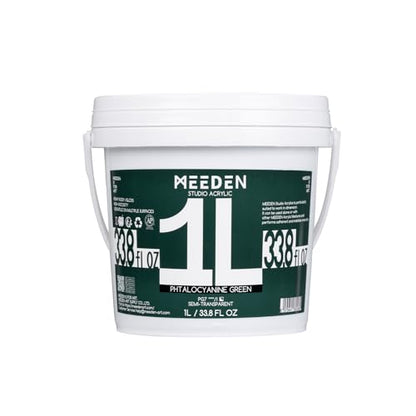 MEEDEN Phtalocyanine Green Acrylic Paint: 1 L /33.8 oz Heavy Body Gloss Non-Toxic - Thick Art Paints for Canvas Crafts - color: Phtalocyanine Green - 1L