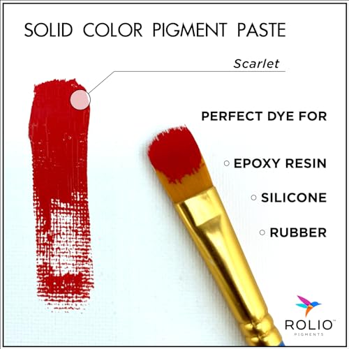 Rolio Scarlet Red Pigment Paste for Epoxy Resin – 2oz Jar – Opaque Red Epoxy Colorant, Resin Dye Paste, High-Intensity Pigment Paste for Art, Jewelry, Crafts, Tumblers & DIY Projects - color: Scarlet