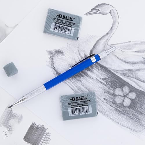 BAZIC Products Kneaded Art Eraser, Moldable, for Drawing & Charcoal | Soft gray kneaded art eraser; molds in your hand to lift pencil; pastel without crumbs; artists - size: 1-Pack