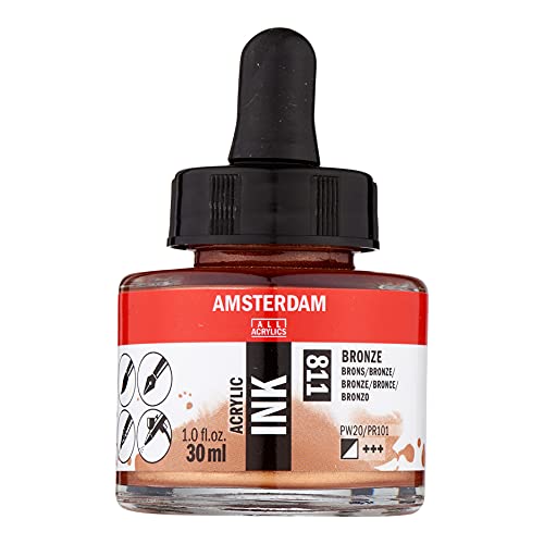 Amsterdam Acrylic Ink Bottle 30 ml Bronze 811 (17208110) - color: Bronze, size: 1 fl oz