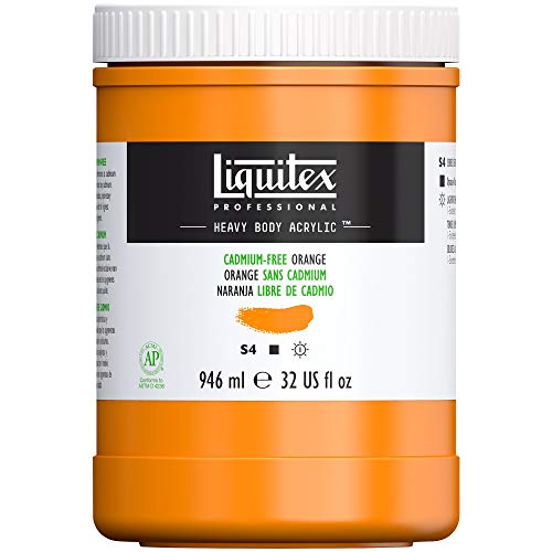 Liquitex Professional Heavy Body Acrylic Paint, 32-oz (946ml) Pot, Cadmium Free Orange - color: Cadmium Free Orange, style: 32-oz Pot