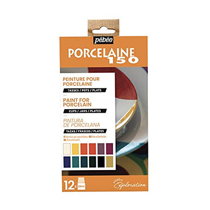 Pebeo Porcelaine 150 China Paint, Exploration Set #1- Set of 12 x 20 ml Bottles - color: Multicolor, style: 12 x 20ml