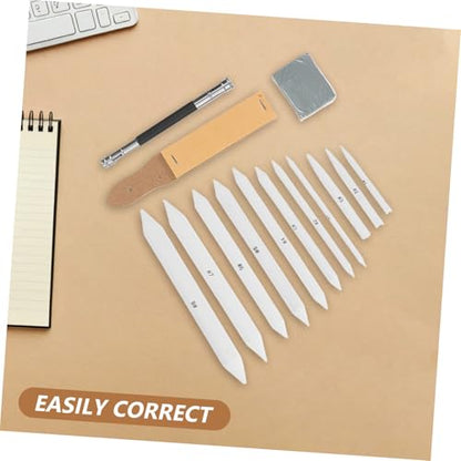 Mobestech 33pcs Blending Stump and Tortillions Sketching Blending Tools Set with Sandpaper Block Pencil Extender and Kneaded Erasers for Artist Drawing and Paper Art