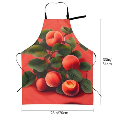 Cartoon heart sun Heavy Duty Waterproof Apron with Pockets for AdultsResistant Grilling, Gardening, Painting - color: Red Apricot