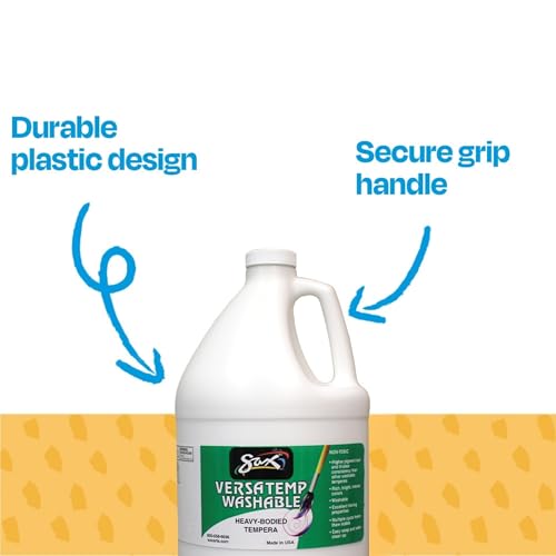 Sax Washable Versatemp Heavy Bodied Tempera Paint, White, 1 Gallon - 15411, 128 Fl Oz (Pack of 1)
