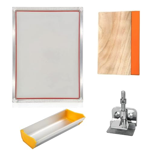 1pc Screen Printing Kit - with 50-420 Mesh, Squeegee, Emulsion Coater & Clamp for DIY T-Shirt, Paper, and Plastic Printing(A3kitsx120Tx300mesh) - size: A3kitsx120Tx300mesh
