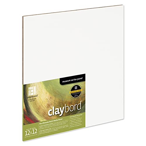 Ampersand Museum Series Claybord Panels for Paint and Ink, 1/8 Inch Depth, 12X12 Inch (CBS122) - color: 1/8 Inch Depth, size: 12X12