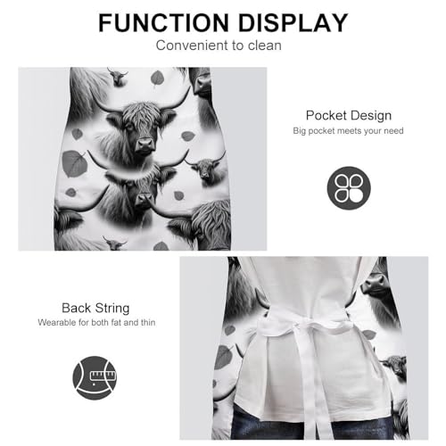 Chef Bib Apron for Restaurant, Anti-Stain with Pocket Adjustable, Cooking Dishwashing Lab Use - color: Style (547)